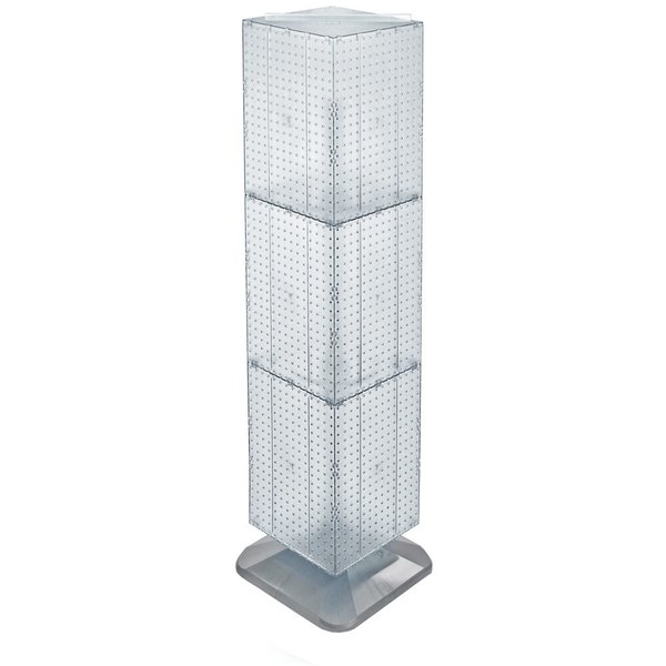 Azar Displays 4-Sided Pegboard Floor Spinner Rack Clear Frost Size: 14"W x 60"H 701464-CLR